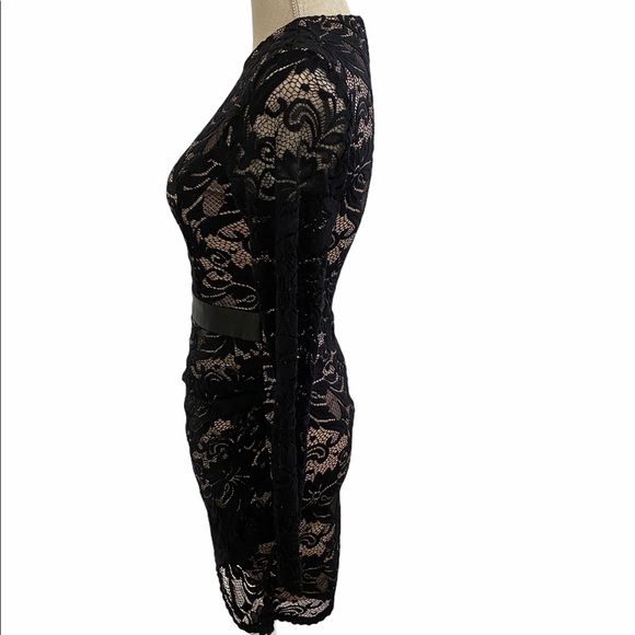 BLACK FLORAL LACE DRESS - Picture 4 of 7